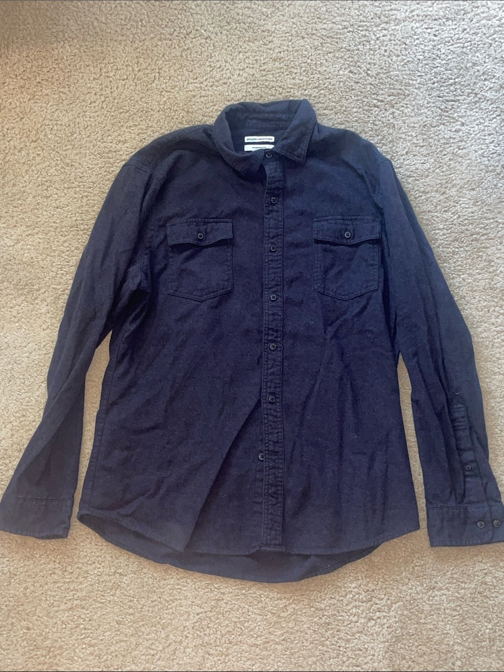 Amazon Essentials Men's Navy Button-Down Workshirt